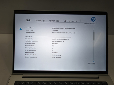 HP EliteBook 8 G1i 14 / Intel Ultra 5 235U / 32GB / 512GB SSD / 14" FHD / Win 11 Pro